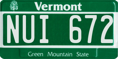 VT license plate NUI672