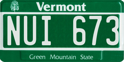 VT license plate NUI673