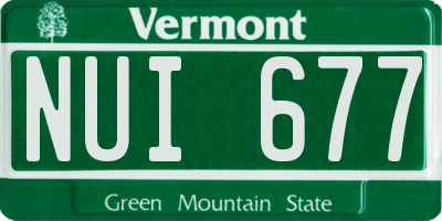 VT license plate NUI677