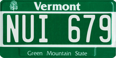 VT license plate NUI679