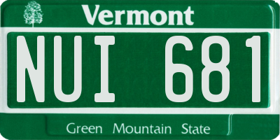 VT license plate NUI681