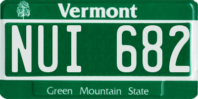 VT license plate NUI682