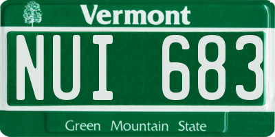 VT license plate NUI683