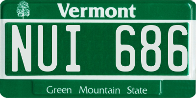 VT license plate NUI686
