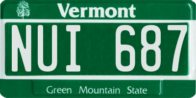 VT license plate NUI687