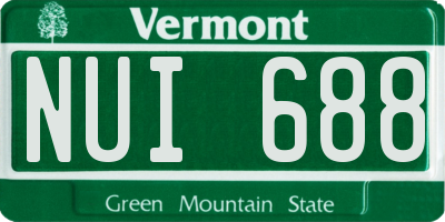 VT license plate NUI688