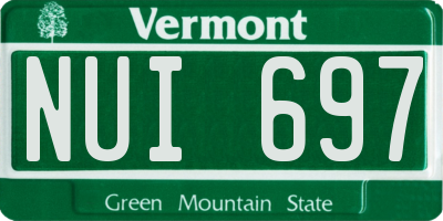 VT license plate NUI697