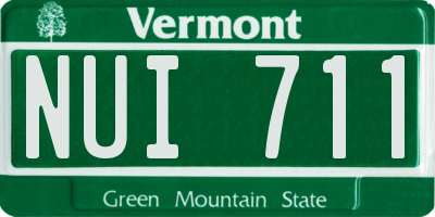 VT license plate NUI711