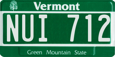 VT license plate NUI712