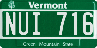 VT license plate NUI716