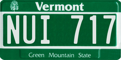 VT license plate NUI717
