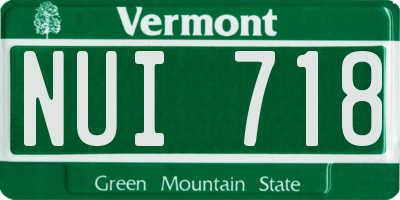 VT license plate NUI718