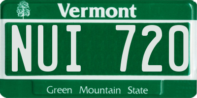 VT license plate NUI720