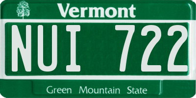 VT license plate NUI722