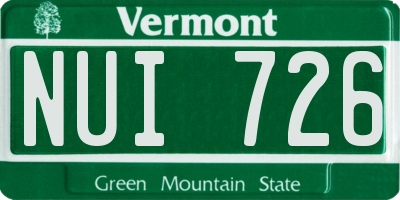 VT license plate NUI726