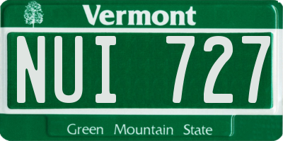 VT license plate NUI727