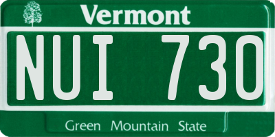 VT license plate NUI730