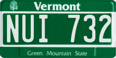 VT license plate NUI732