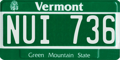 VT license plate NUI736