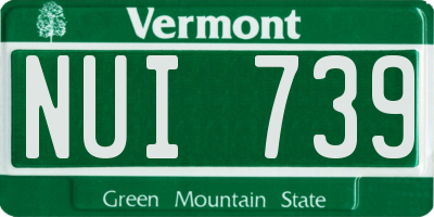 VT license plate NUI739