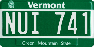 VT license plate NUI741