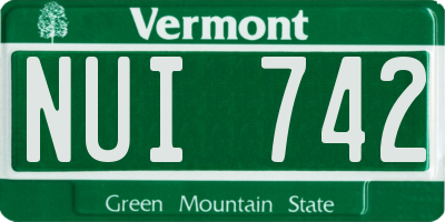 VT license plate NUI742
