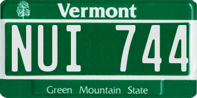 VT license plate NUI744