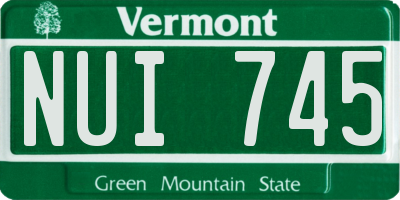 VT license plate NUI745