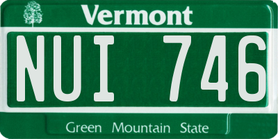 VT license plate NUI746