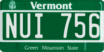 VT license plate NUI756