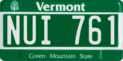 VT license plate NUI761