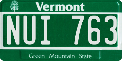 VT license plate NUI763