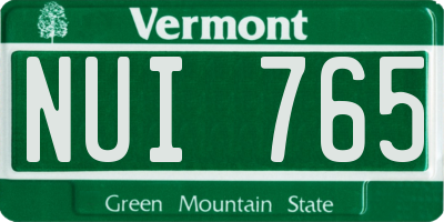VT license plate NUI765