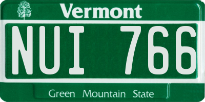 VT license plate NUI766