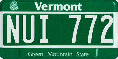 VT license plate NUI772