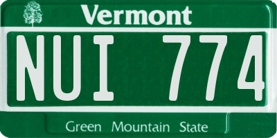 VT license plate NUI774