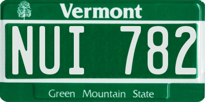 VT license plate NUI782