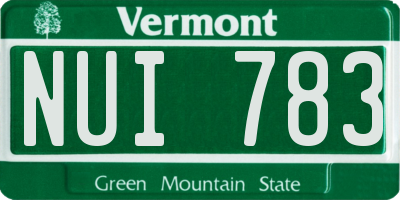 VT license plate NUI783