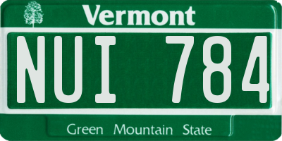 VT license plate NUI784