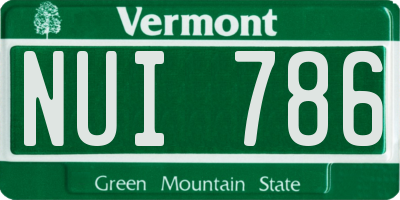 VT license plate NUI786