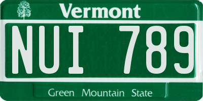 VT license plate NUI789