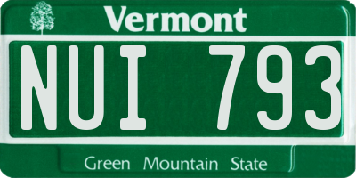 VT license plate NUI793