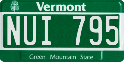VT license plate NUI795