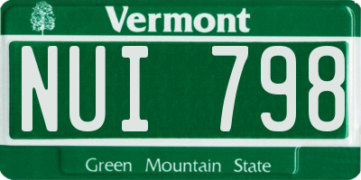 VT license plate NUI798