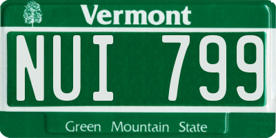 VT license plate NUI799
