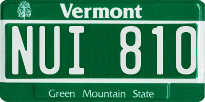VT license plate NUI810