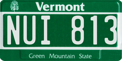 VT license plate NUI813
