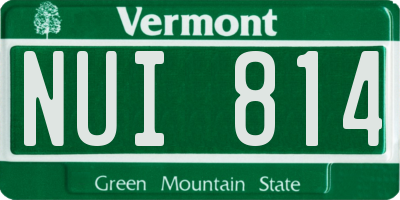 VT license plate NUI814