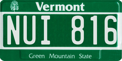 VT license plate NUI816