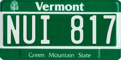 VT license plate NUI817